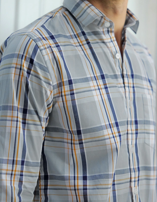 Indigo Amber Cotton check Shirt